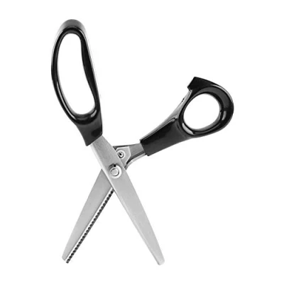 Image of Fabric Lace Triangle Scissors, Comfort Grips Professional Dressmaking Pinking Shears Crafts Zig Zag Cut Scissors Sewing Handheld Dressmaking(3mm)