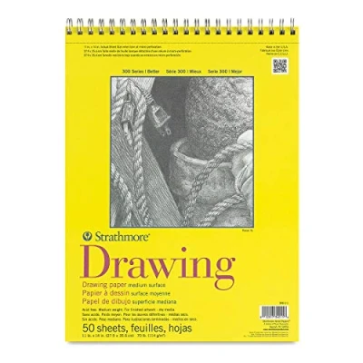 Image of Strathmore Medium Drawing Spiral Paper Pad 11 x 14 inch, 50 Sheets, Charcoal, 11x14