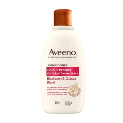 Image of Aveeno Colour Protect Blackberry and Quinoa Scalp Soothing Conditioner for Treated Hair 300ml.