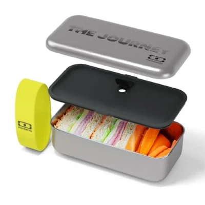 Image of monbento MB Sense The Journey Stainless Steel Lunch Box Food Container with Airtight Lid Bento Suitable for Oven and Microwave Ideal Office/Hiking/Outdoor