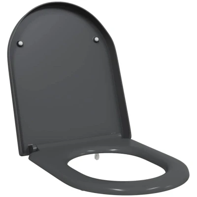 Image of vidaXL Quick Release Toilet Seat with Soft Close Duroplast Anthracite