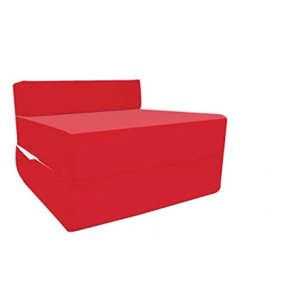 Image of iStyle Mode Fold Out Guest Chair Z Bed Futon Sofa Comfortable Supreme Quality Foam for Adult and Kids Lounger Mattress (Red)