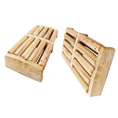 Image of 2 Pack E FAST CE4 Wooden Foot Feet Roller Wood Care Massage Reflexology Relax Relief Massager Spa