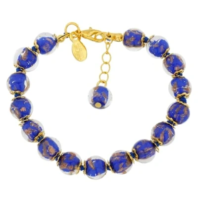 Image of GlassOfVenice Murano Glass Sommerso Bracelet Tender Blue