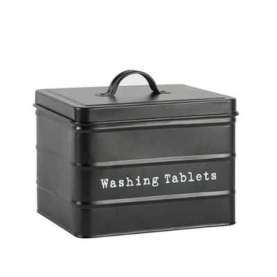 Image of Black Vintage Washing Tablets Tin By Harbour Housewares