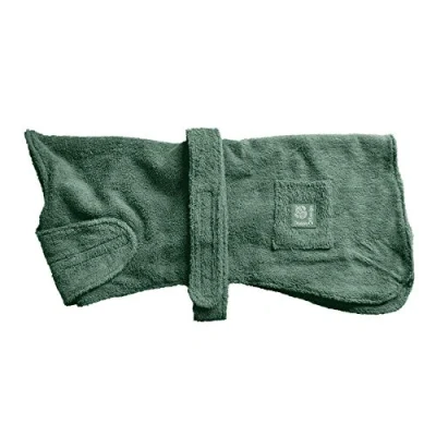 Image of Danish Design Green Cotton Adjustable Velcro Towelling Dog/Puppy Robe 12 Inch