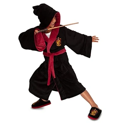 Image of Groovy Uk Harry Potter Gryffindor Kids PolyFleece Robe, X Large Black/Burgundy