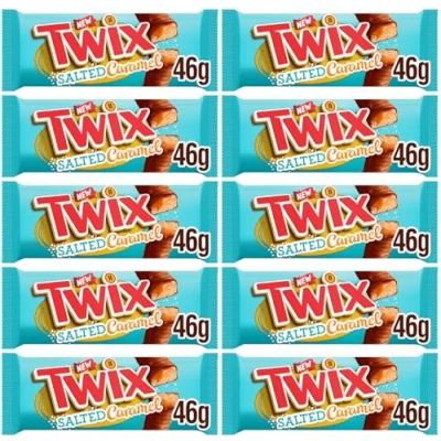 Image of Twix Salted Caramel Biscuit Bundle Twin Bars 46g (10 Pack)