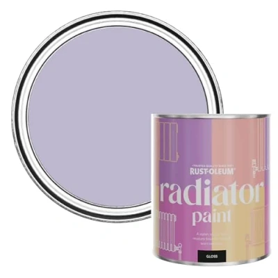Image of Rust Oleum Purple Heat Resistant Radiator Paint in Gloss Finish Wisteria 750ml