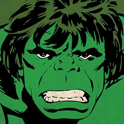Image of Marvel Comics Hulk Close Up Canvas Print, Polyester, Multi Colour, 40 x cm