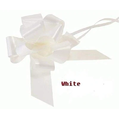 Image of Wedding Car Kit WHITE 3x Large 50mm Poly Pull Bows &amp; 6 Metres 2&quot; Ribbon