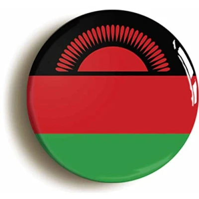Image of Malawi National Flag Fridge Magnet (Circular 2inch / 50mm Diameter)