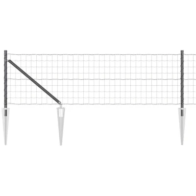 Image of vidaXL Euro Fence with 7 Spike Posts 0.8x10 m Galvanised Steel Grey