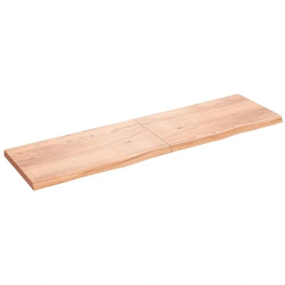 Image of vidaXL Table Top Light Brown 220x60x(2 6) cm Treated Solid Wood Oak