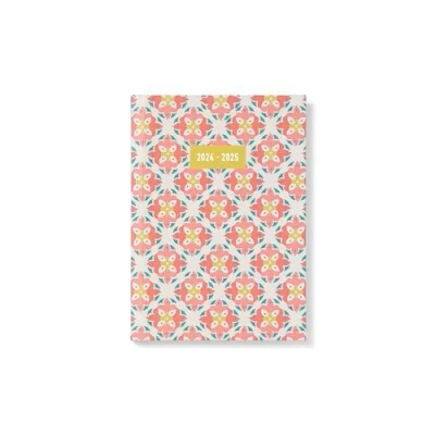 Image of Letts of London Morocco A6 Academic 2024/2025 week to view diary coral