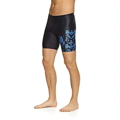 Image of Zoggs Como Mid Jammer Eco Fabric Swim Shorts Black/Multi Coloured, Size UK X Large/Waist 38&quot;