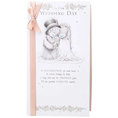 Image of Me to You Bear On Our Wedding Day Greetings Card, White,AHT01003
