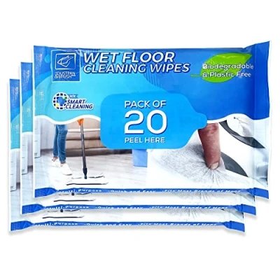 Image of Wet Floor Cleaning Wipes for Most Flat Mops Compatible with Flash Perfect Cleaner Laminate, Tile, Wood, or Hard Surfaces (3 count (Pack of 60))