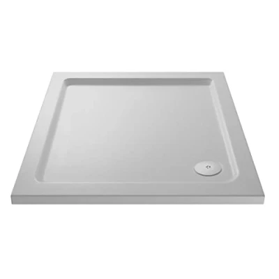 Image of nuie NSR006 Trays Modern Bathroom Slip Resistant Square Shower Tray, 800mm x 800mm, Matt White