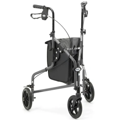 Image of Days Foldable 3 Wheel Tri Walker, Lightweight Aluminium, Carry on Bag and Lockable Brakes, Comfort Mobility Aids, Quartz