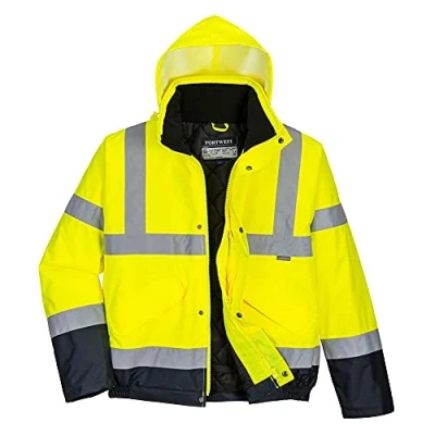 Image of Portwest Hi Vis Two Tone Bomber Jacket Yellow/Navy XS