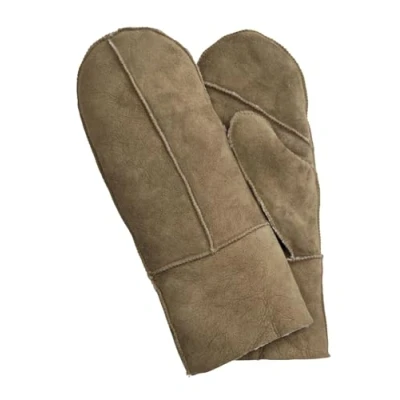 Image of Infinity Leather Womens Tan Genuine Real Sheepskin Suede Mittens Warm Gloves