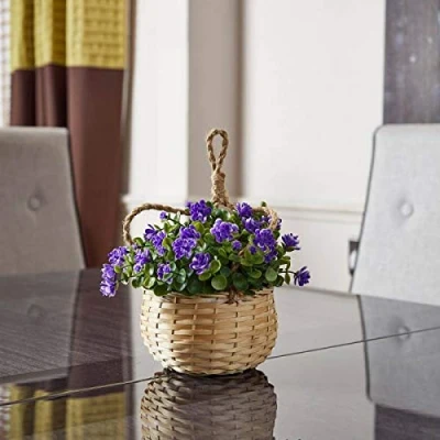 Image of Garden Mile® Basket Bouquet Florets Artificial Hanging Baskets Floral Decorative Ornamental Outdoor Indoor Wall Mounted BouquetGarden Deck Patio Yard Fake Flower