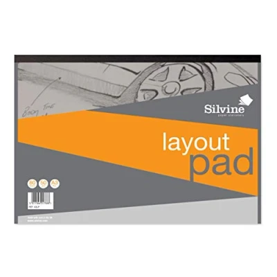 Image of Silvine A3LP A3 Professional Layout Pad. 80 Pages Semi Transparent 50gsm Paper.Orange/Transparent