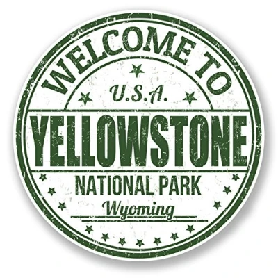 Image of 2 x 10cm Yellowstone National Park USA Vinyl Sticker Laptop Luggage Travel #6782 (10cm 10cm)