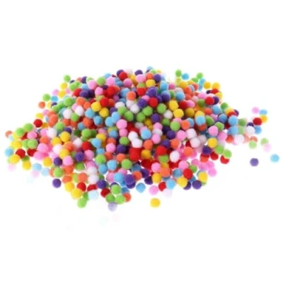 Image of JSGHGDF 1000Pcs Soft Round Craft PomPoms Mixed Color Poms 10mm