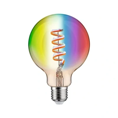 Image of Paulmann 29160 Filament 230V Smart Home Zigbee LED Globe G95 E27 470lm 6.3W RGBW+ dimmable Gold lamp, 6.3 W