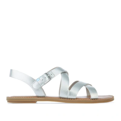 Image of TOMS Womens Sicily Flip Flops Sandals Metallic 4 UK