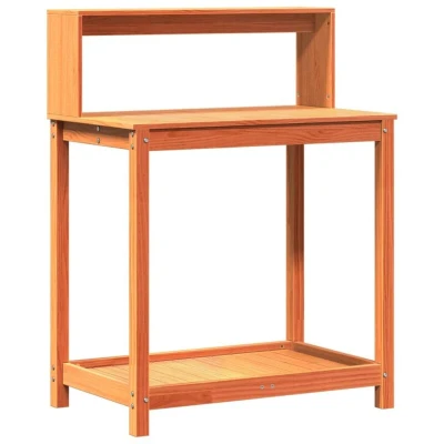 Image of vidaXL Potting Table with Shelves Brown 82.5x50x109.5 cm Solid Wood Pine