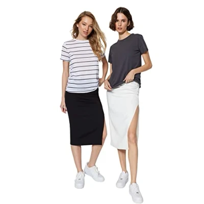 Image of Trendyol Women Basic Regular fit Crew Neck Knitted T Shirt