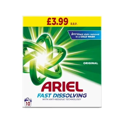 Image of ARIEL Original Washing Powder, Fast Dissolving and Tough Stain Remover, 650g (10 Washes)