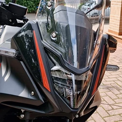 Image of Resin Bike Motorcycle 3D Stickers Compatible with Honda Transalp XL 750 2023. Headlight Protection from Bumps and Scratches. Neutral Metallic Gadget Moto