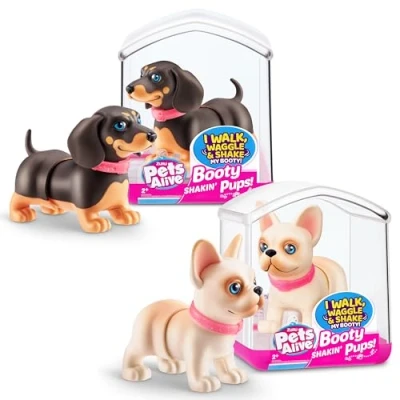 Image of Pets Alive Booty Shaking Pups Battery Powered Robotic Toy (2 Pack: Frenchie &amp; Dachshund) by ZURU