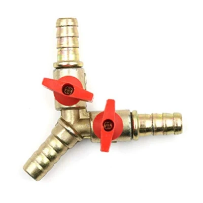 Image of TOOLSTAR Brass Ball Valve, 8mm 3 Way Valve Y Shut Off Barbed Hose Pipe Joiner Faucet Connector Adapter for Water Gas Oil (Pack of 1)