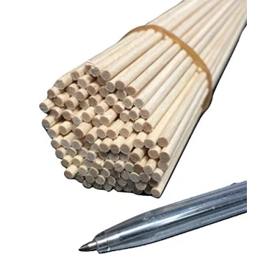 Image of Trustleaf 3mm x 600mm Birch Hardwood Wooden Craft Sticks/Dowels SECONDS Pack of 100 Dowels