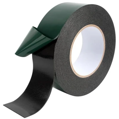 Image of Maveek 10 m (50 mm) Foam Tape Double Sided Sponge Waterproof Mounting Adhesive Roll Cars Trims, Black