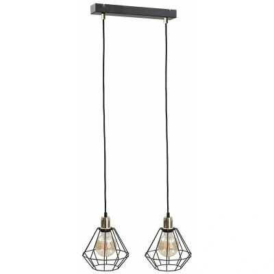 Image of Foskal Bar Pendant Ceiling Light Gold, 50cm, 2x E27