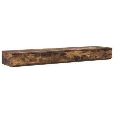 Image of vidaXL Bed Drawers Smoked Oak 160x36,5x16,5 cm Engineered Wood