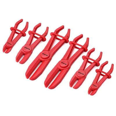 Image of DURATECH Hose Clamp Pliers 6pcs, Pinch Off Pliers, Plastic Line Set for Flexible Hoses Fuel Gas Lines Brake Radiator