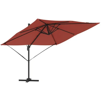Image of vidaXL Patio Umbrella Terracotta Polyester Large Adjustable Armrests