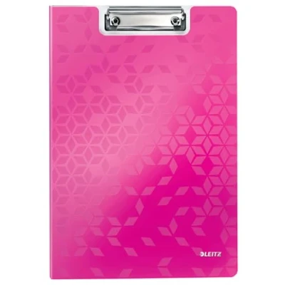 Image of Leitz A4 Clipfolder with Cover, Lightweight Polyfoam, WOW Range, Metallic Pink,41990023