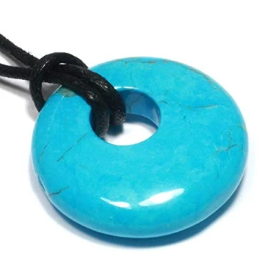 Image of CrystalAge Scorpio Birthstone Necklace Turquoise Howlite Donut