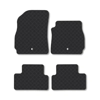 Image of Rubber Car Mats Compatible with ChEVrolet Orlando (2011 2015) Tailored Fit Floor Set Accessory Black Custom 4 Pieces Clips Anti Slip Backing, Heavy Duty &amp; Waterproof