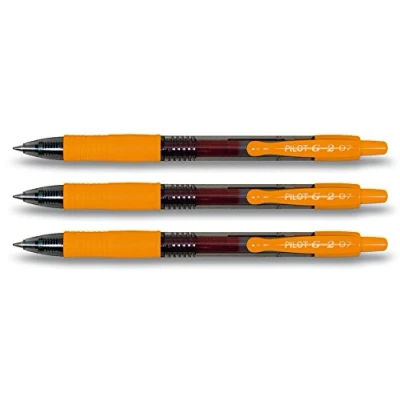 Image of Pilot G2 Retractable Gel Pens, Orange, 3 Stifte