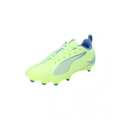 Image of Puma Ultra 5 PLAY FG/AG JR Unisex Moulded stud football boots for kids, Size: 4.5, Fizzy apple/white/bluemazing Synthetics