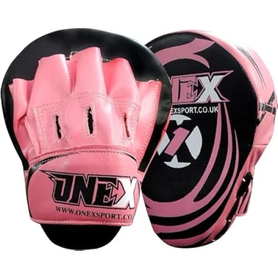 Image of Boxing Focus Pads Punching Mitts Punch Curved Strike Training MMA Muay Thai Kickboxing Coaching Martial Arts Hand Target Taekwondo Gloves Pad (PINK/BLK)